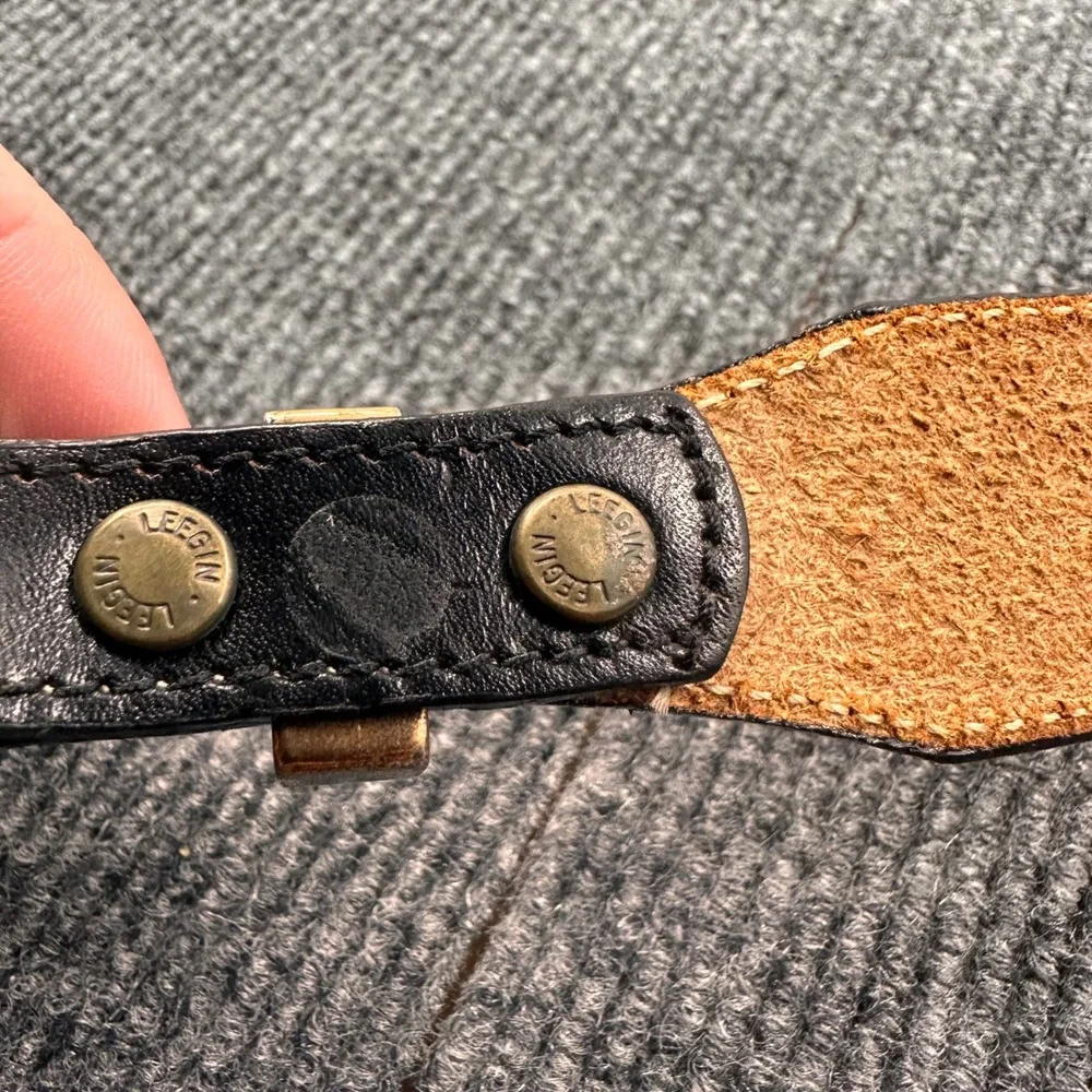 Silver Creek Collection Belt Womens 36 Woven Inlay Leather Black Vintage Western